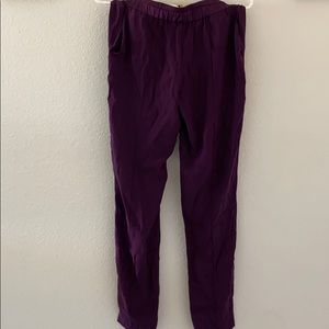 Suede silk purple pants from Nordstrom